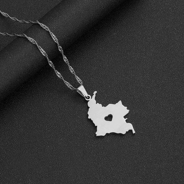 Colombia Map Necklace