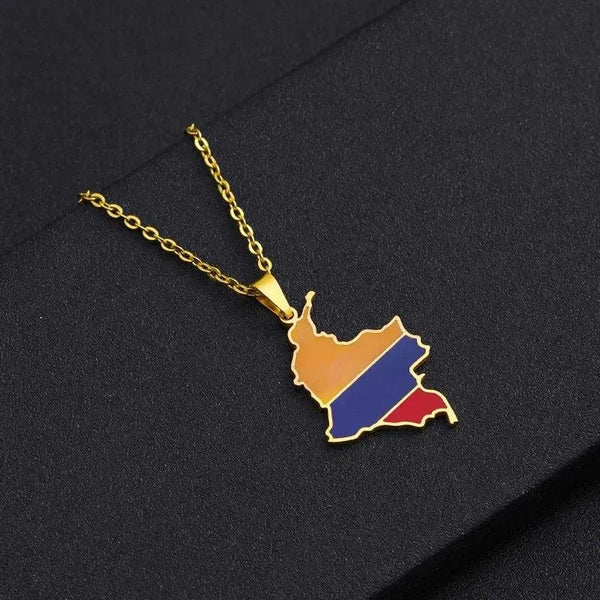 Colombia Map Necklace