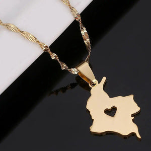 Colombia Map Necklace