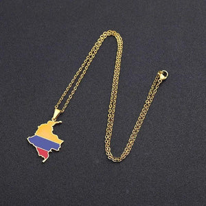 Colombia Map Necklace