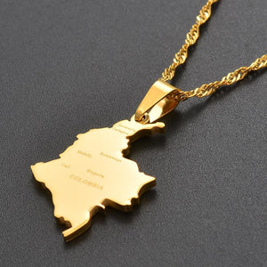 Colombia Map Necklace