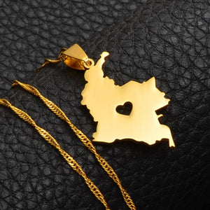 Colombia Map Necklace