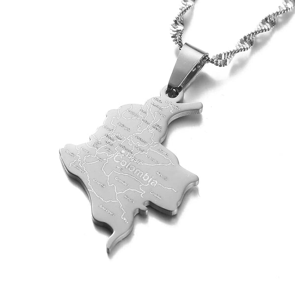 Colombia Map Necklace