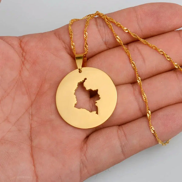 Colombia Map Necklace