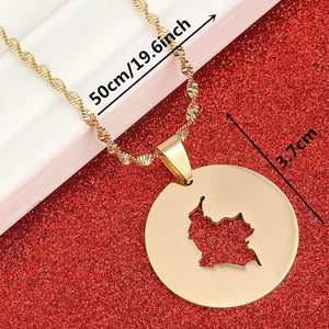 Colombia Map Necklace