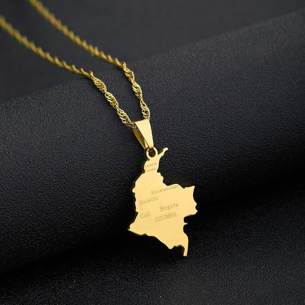 Colombia Map Necklace