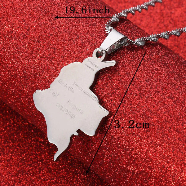 Colombia Map Necklace