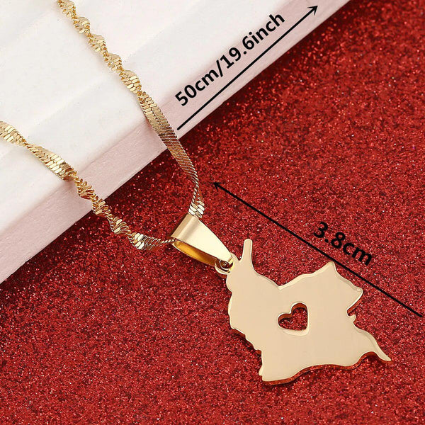 Colombia Map Necklace