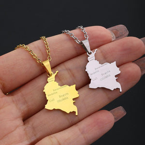 Colombia Map Necklace