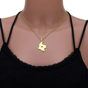 Colombia Map Necklace