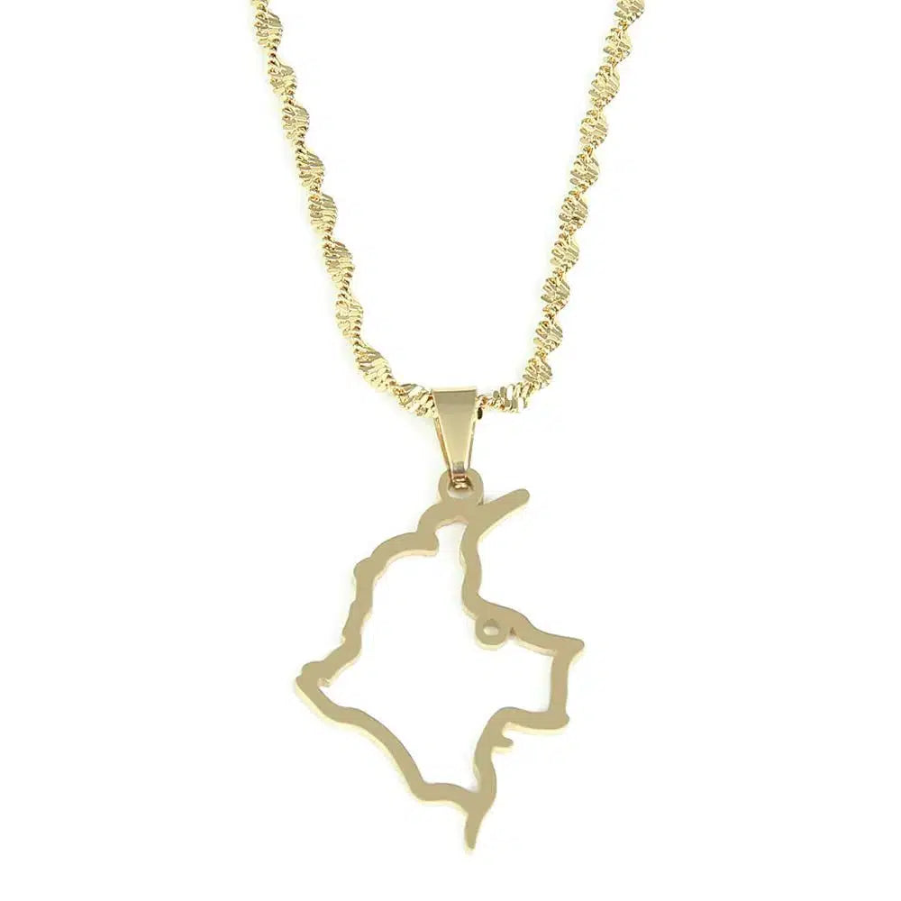 Colombia Map Necklace