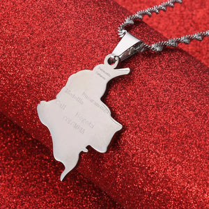 Colombia Map Necklace