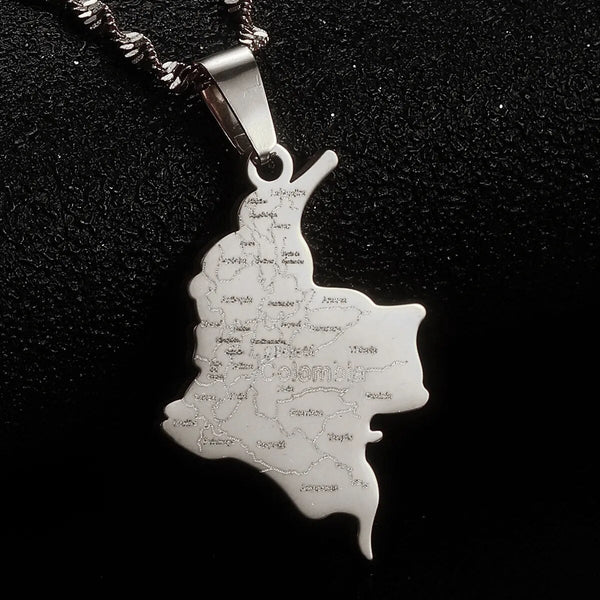 Colombia Map Necklace