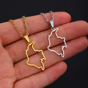 Colombia Map Necklace