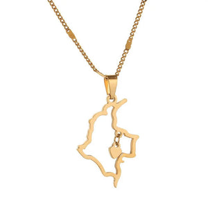 Colombia Map Necklace