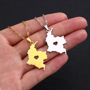 Colombia Map Necklace