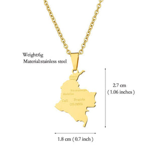 Colombia Map Necklace