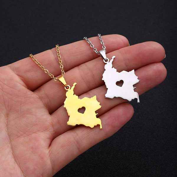 Colombia Map Necklace