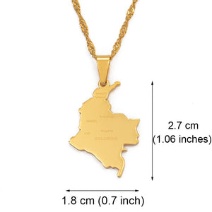 Colombia Map Necklace