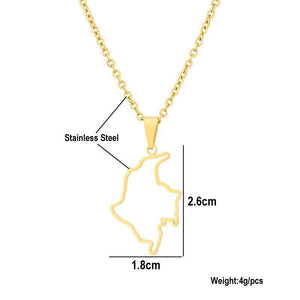 Colombia Map Necklace