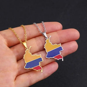 Colombia Map Necklace