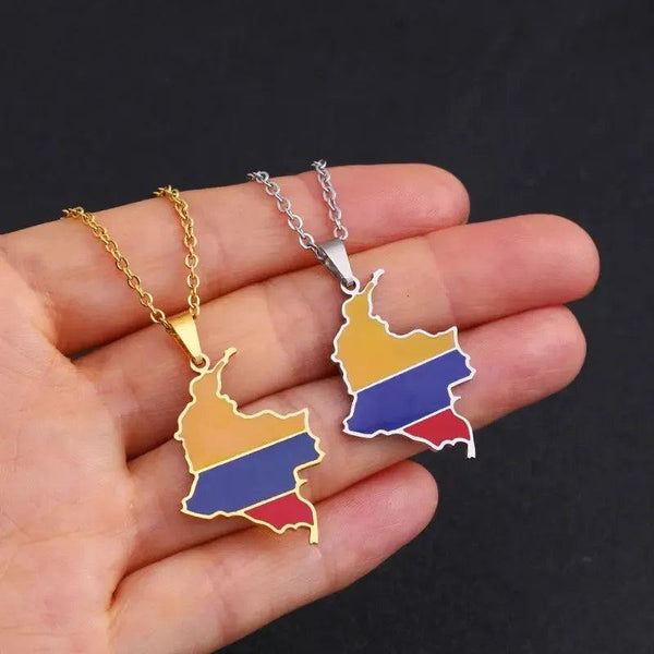 Colombia Map Necklace