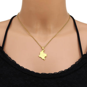 Colombia Map Necklace