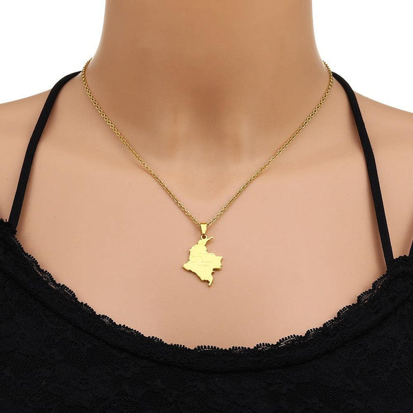 Colombia Map Necklace