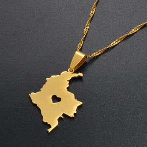 Colombia Map Necklace