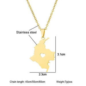 Colombia Map Necklace