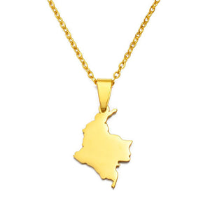 Colombia Map Necklace