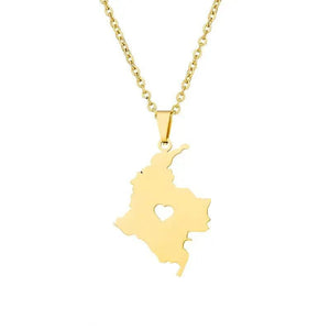 Colombia Map Necklace