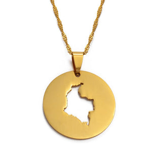 Colombia Map Necklace