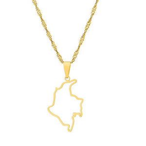 Colombia Map Necklace