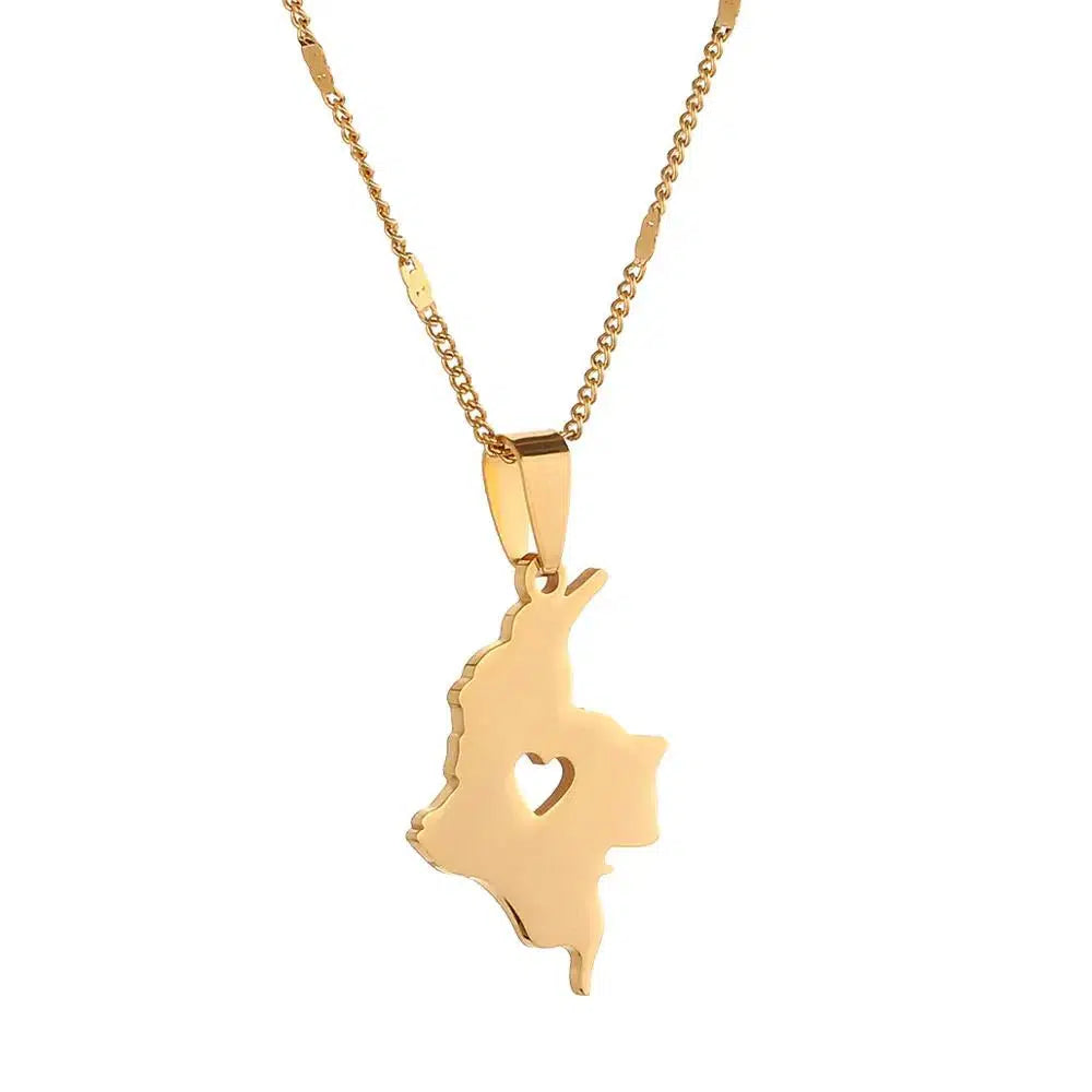 Colombia Map Necklace