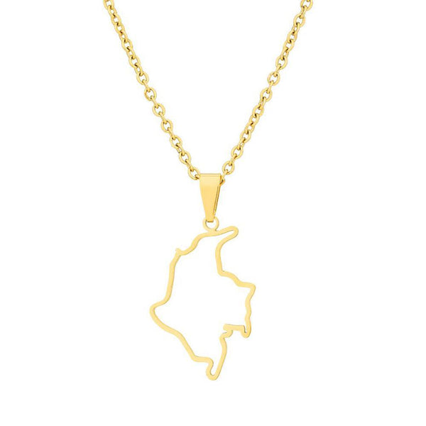 Colombia Map Necklace