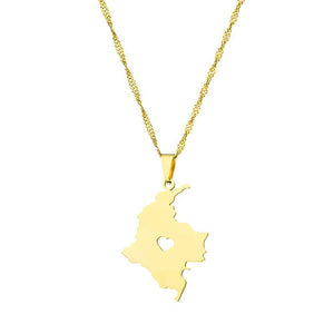 Colombia Map Necklace