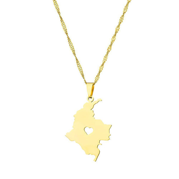 Colombia Map Necklace