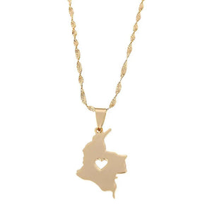 Colombia Map Necklace