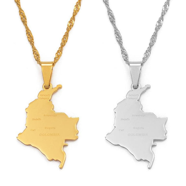 Colombia Map Necklace