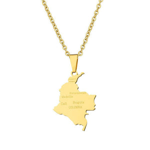 Colombia Map Necklace