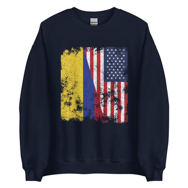 Colombia USA Flag - Half American Sweatshirt