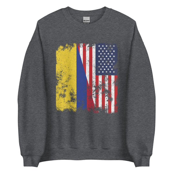 Colombia USA Flag - Half American Sweatshirt