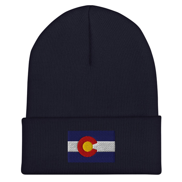 Colorado State Flag Beanie - Embroidered Winter Hat