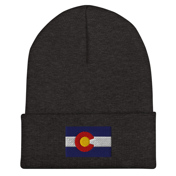 Colorado State Flag Beanie - Embroidered Winter Hat