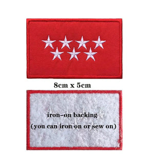 Community of Madrid Flag Patch - Iron On/Hook & Loop Patch