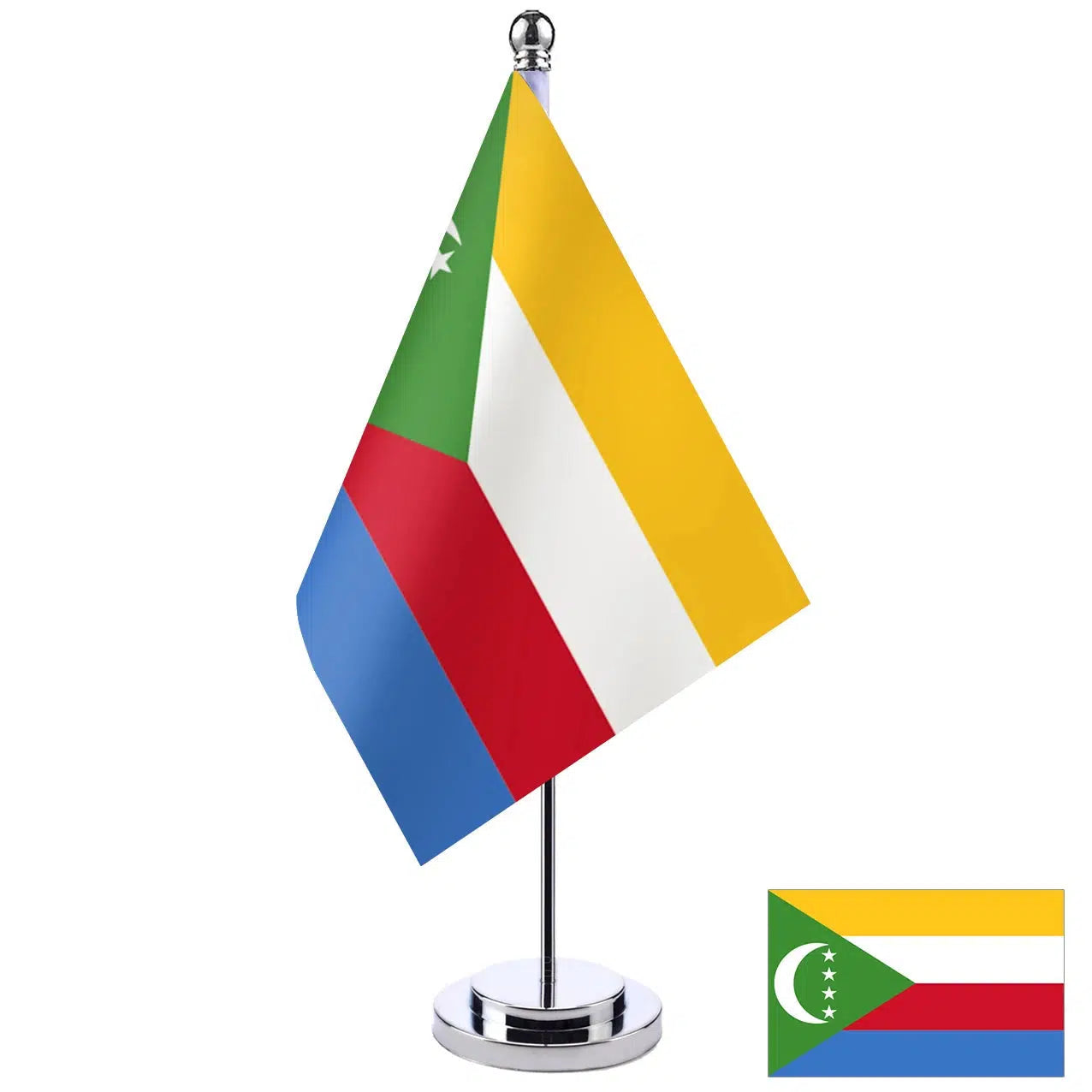 Comoros Desk Flag - Small Office Table Flag