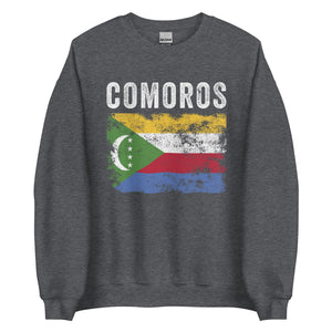 Comoros Flag Distressed - Comoran Flag Sweatshirt