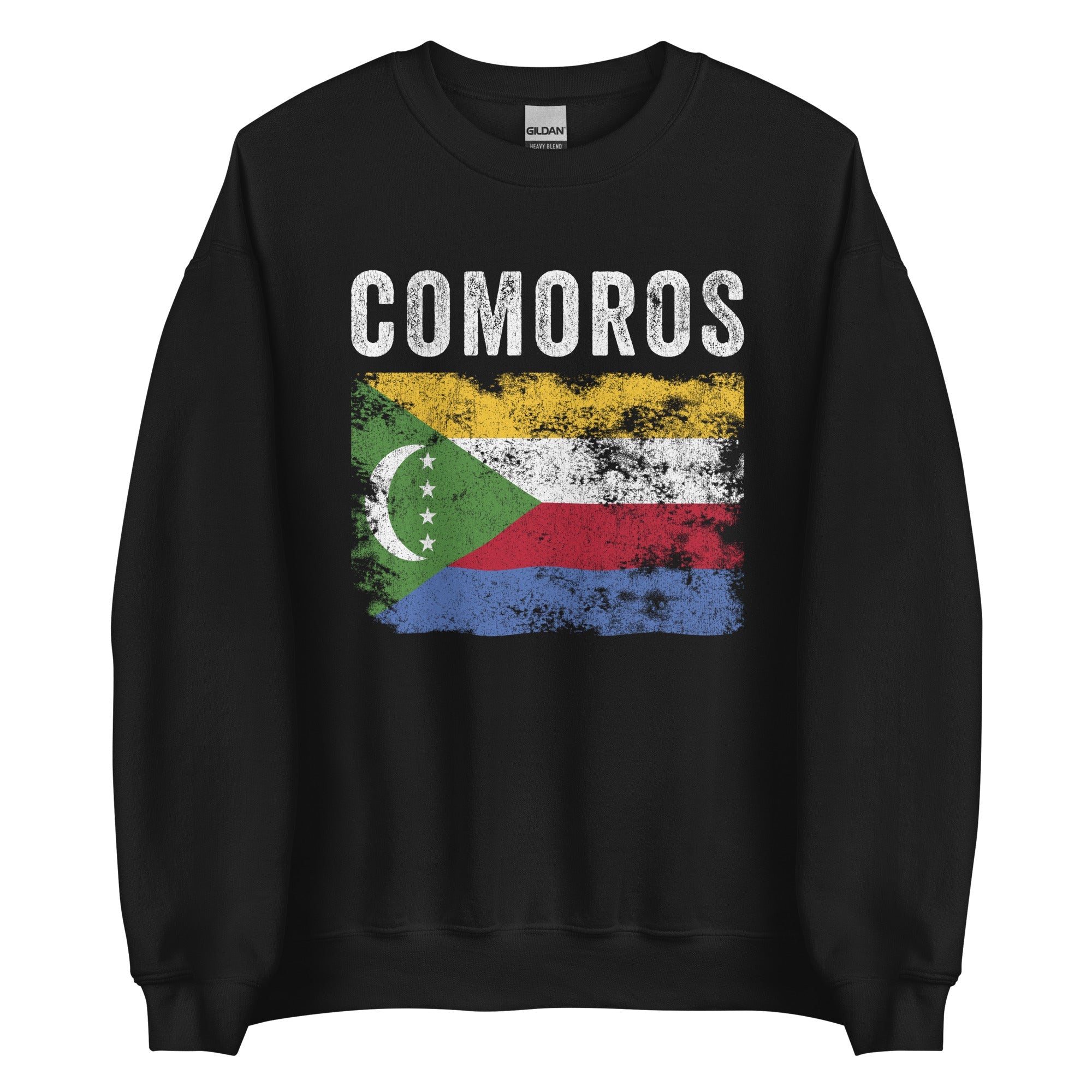 Comoros Flag Distressed - Comoran Flag Sweatshirt