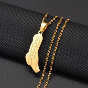 Comoros Map Necklace